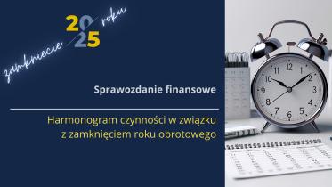 Harmonogram czynności w związku z zamknięciem roku obrotowego